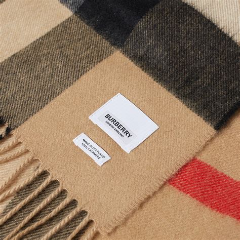 burberry beige cashmere mega check scarf